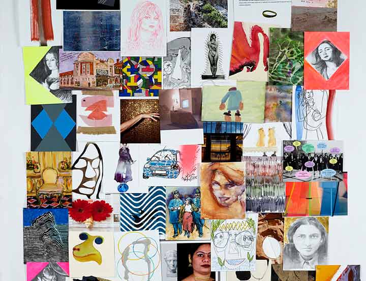 A sale of original postcard-sized works in aid of women's charities